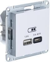 Зарядное устройство USB Schneider, USB-A + USB-C, 45Вт (Белый)
