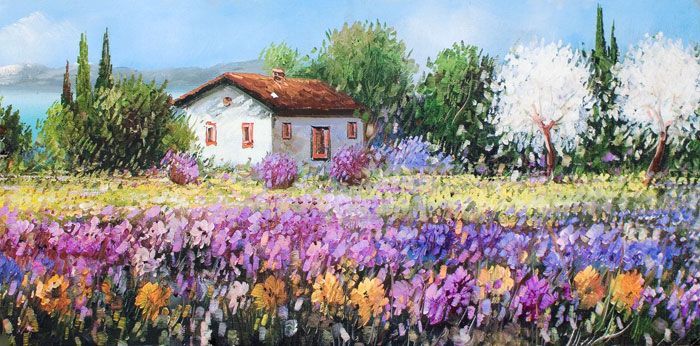 Фреска Фиолетовое поле Прованса