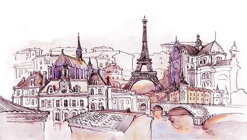 Графика Французская акварель  1073