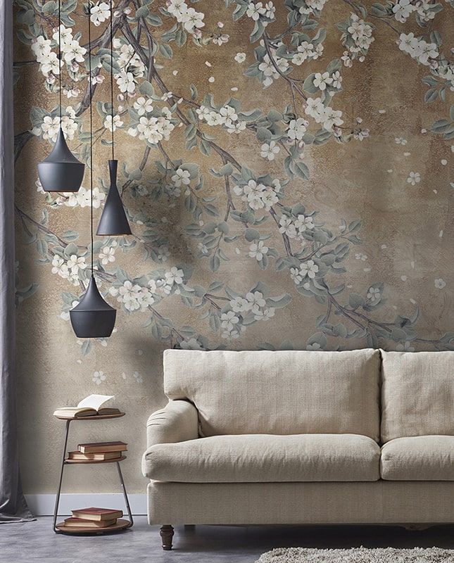 Графика Старая стена. Сакура. Лофт.  ag0378