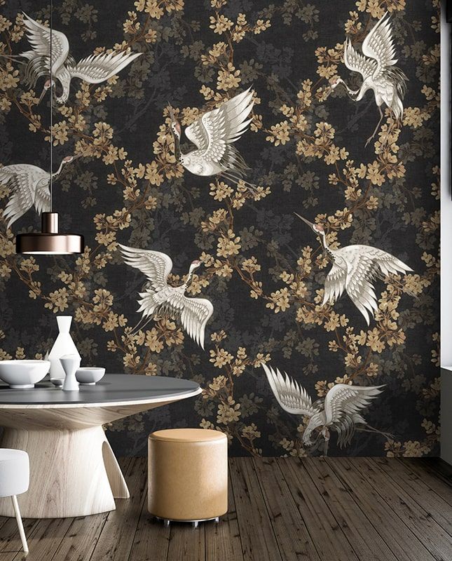 Графика Шинуазри. Журавли. Японский стиль. ag0369