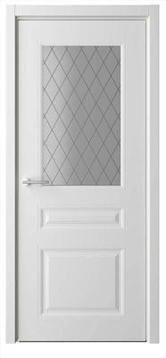 Дверь Стиль-2 ширина 80 см Эмаль Стекло мателюкс "Рубин" кромка В цвет полотна