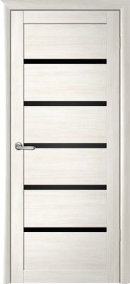 Дверь Вена ширина 40 см Эко-шпон Стекло черное