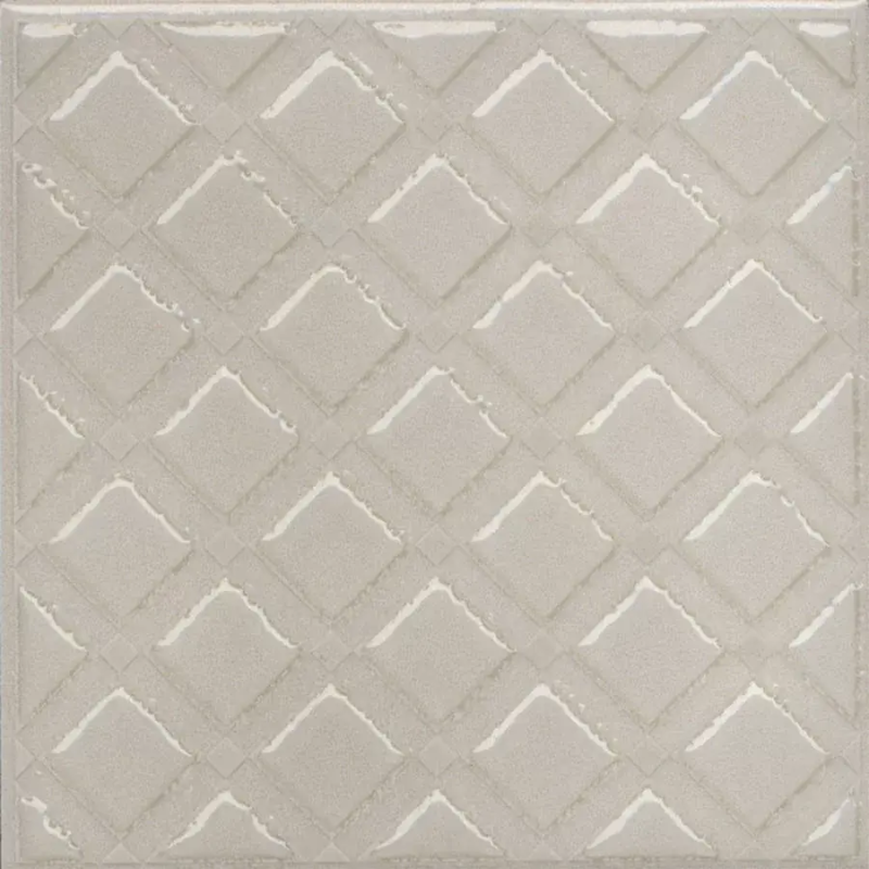 Декор Бахия 1 серый светлый глянцевый 9,8x9,8x0,7