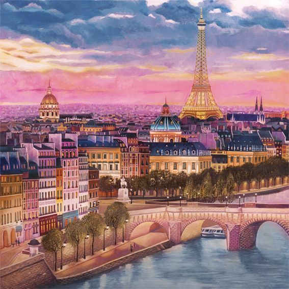 Фреска Вечерний вид на Эйфелеву башню