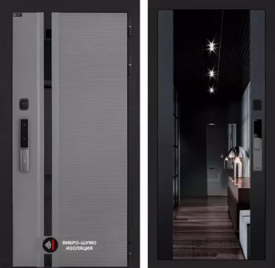 Входная дверь Пиано Смарт 2.0 с зеркалом (тонированное) Максимум