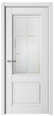 Дверь Классика-2 ширина 60 см Эмаль Стекло мателюкс "Прованс" кромка В цвет полотна