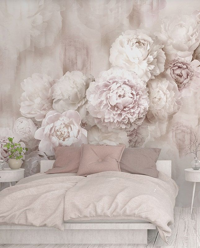 Графика Пионы. Лофт. Старая стена. ag0370