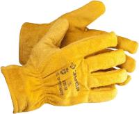 Перчатки кожаные рабочие, с подкладкой, XL