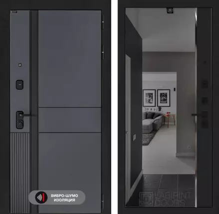 Входная дверь EVOLAB с зеркалом Панорама с тонировкой