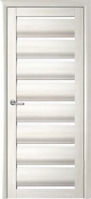 Дверь Сидней ширина 80 см Эко-шпон Стекло белое