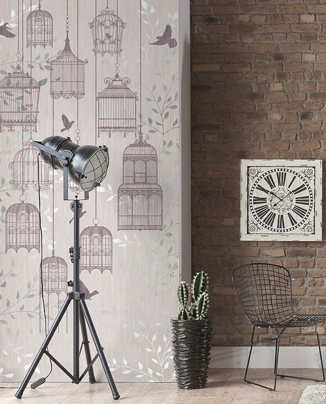 Графика Канарейки в клетке. Лофт. ag0298