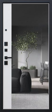 Стальная дверь «Вертикаль» с зеркалом АСД