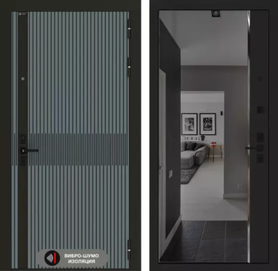 Входная дверь Иссида с зеркалом Панорама с тонировкой