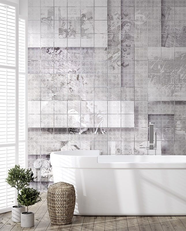 Графика Лофт. Плитка. Комиксы. Старая стена. ag0319