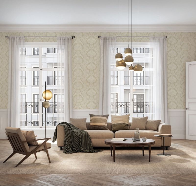 Флизелиновые обои Milassa Дамаск DK8 001 для стен