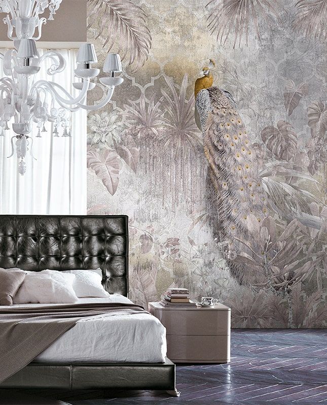 Графика Восточные мотивы. Тропики. Павлин. ag0388