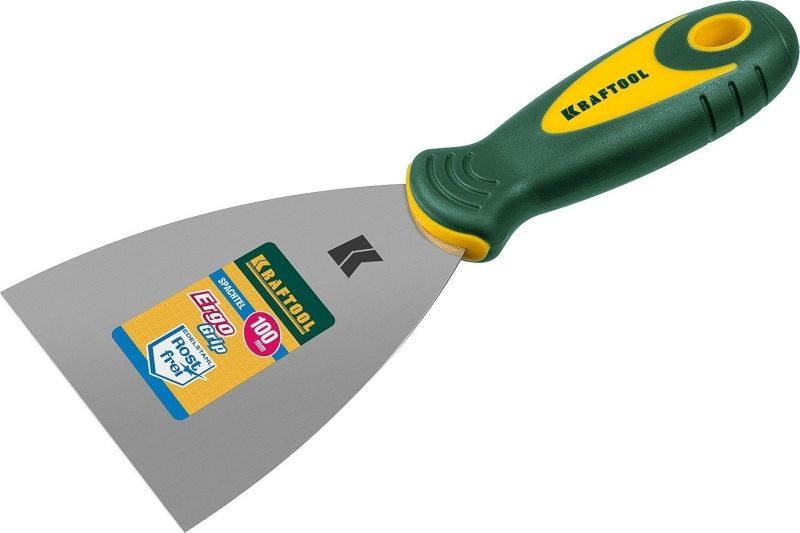 Шпательная лопатка KRAFTOOL с 2-компонент ручк, профилиров нержав полотно, 125мм