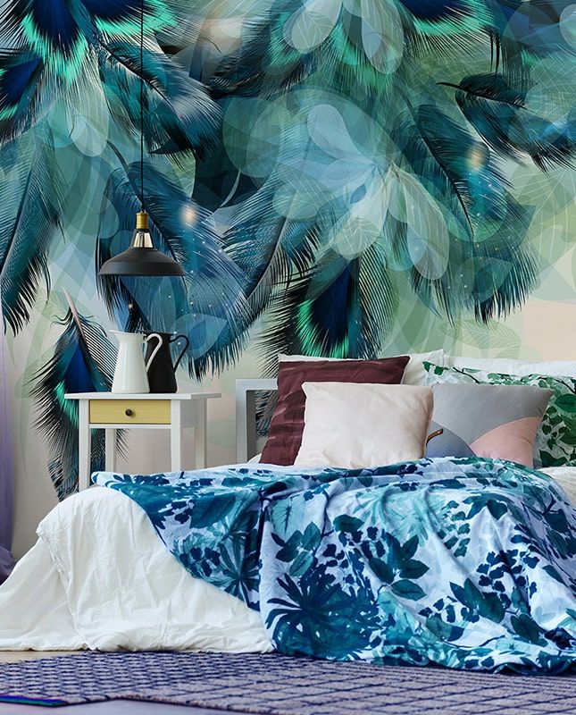 Графика Перья. Лофт. Старая стена.  ag0379