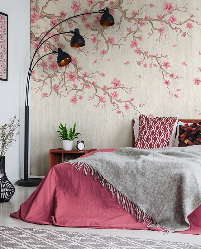 Графика Сакура. Старая стена. Современное искусство. ag0348