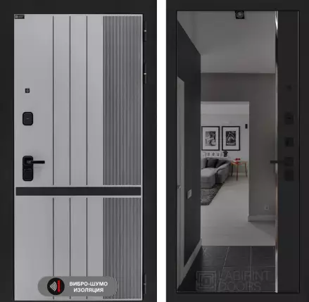 Входная дверь SKYLAB с зеркалом Панорама с тонировкой