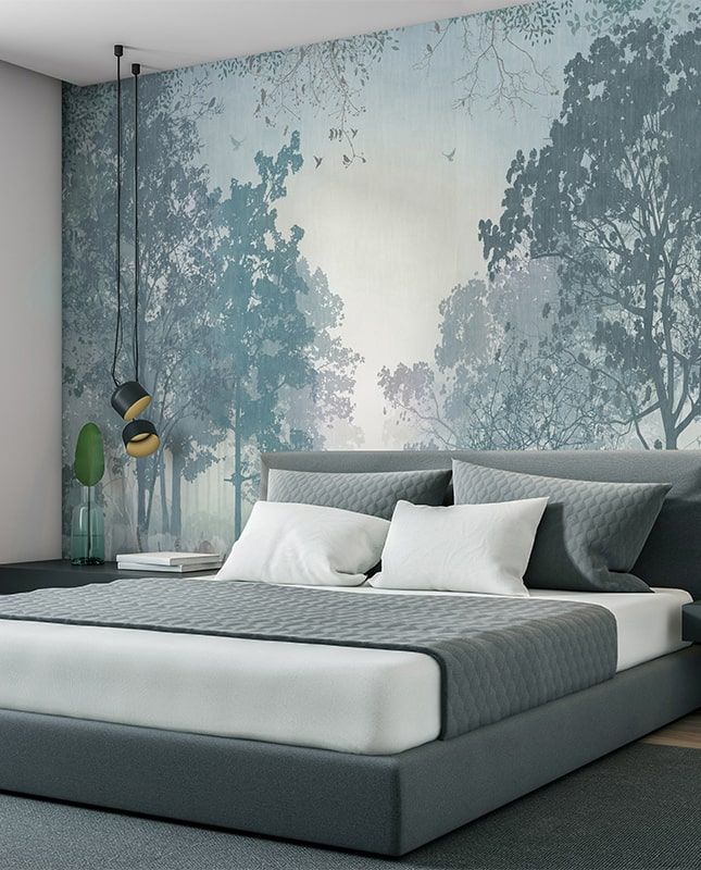 Графика Лес в холодных тонах.  ag0129