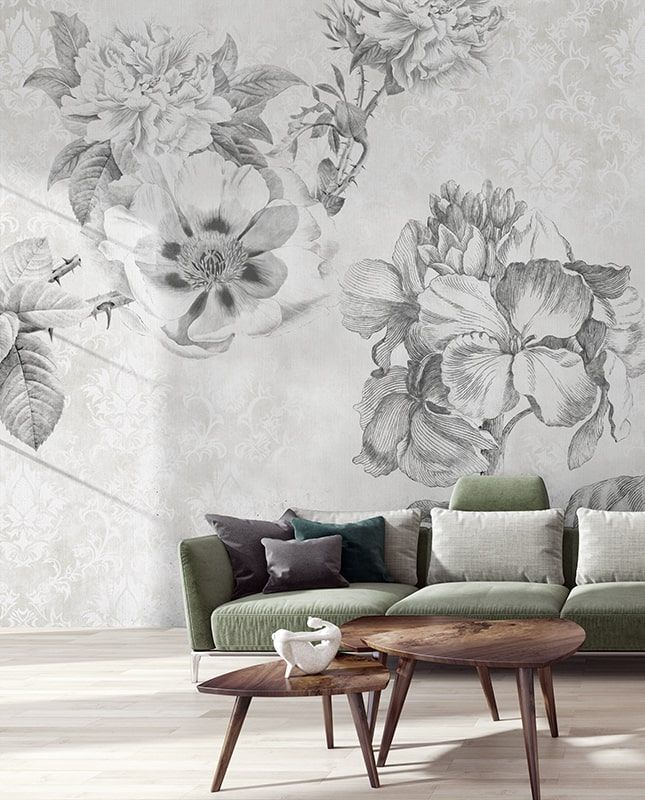 Графика Графика. Цветы. Бетонная стена. ag0330