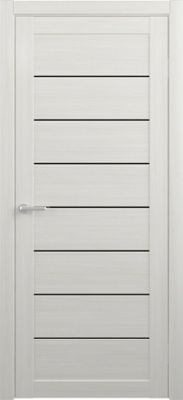 Дверь Сеул ширина 40 см Эко-шпон Стекло черное