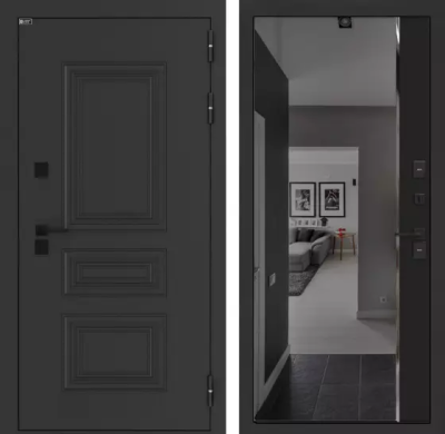 Входная дверь Аляска Лайт с зеркалом Панорама с тонировкой