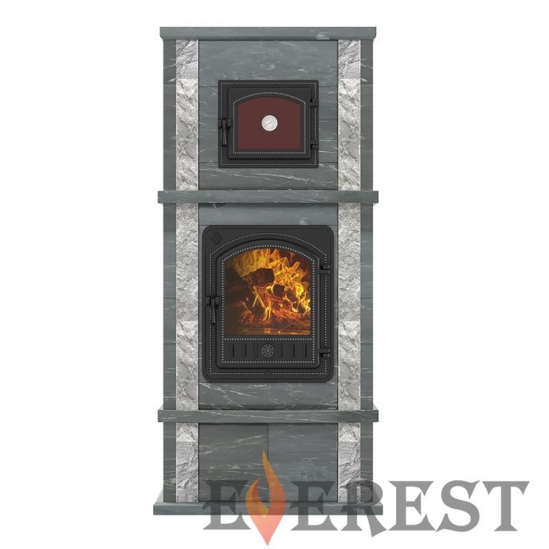 Печь-камин с духовкой EVEREST «KAFA» Талькохлорит