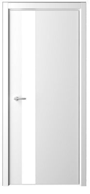 Дверь Статус Джи ширина 70 см Эмаль Стекло белое кромка Хром