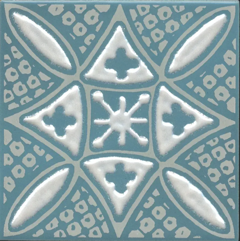 Декор Бахия 2 бирюзовый глянцевый 9,8x9,8x0,7