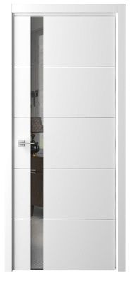 Дверь Геометрия-7 ширина 80 см Эмаль Зеркало грей кромка В цвет полотна