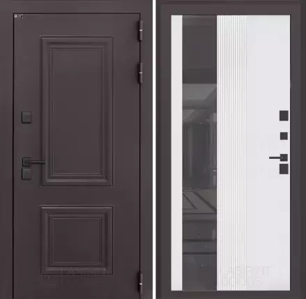 Входная дверь Полярис лайт с зеркалом 32 тонированным