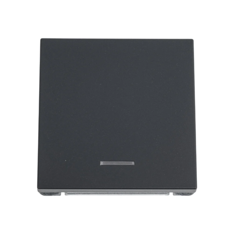 Одноклавишный выключатель в комплекте с рамкой (Базальт)