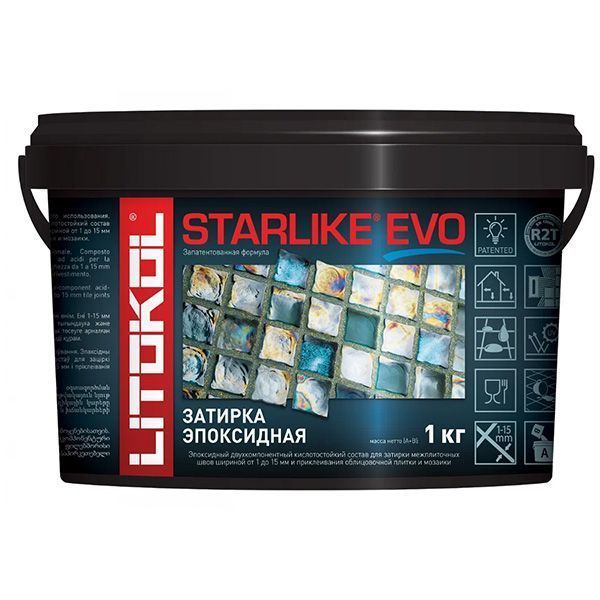 LITOKOL STARLIKE EVO двухкомпонентная затирка на эпоксидной основе S.205 travertino (1кг)