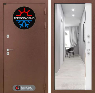 Входная дверь Термо Магнит с зеркалом Панорама