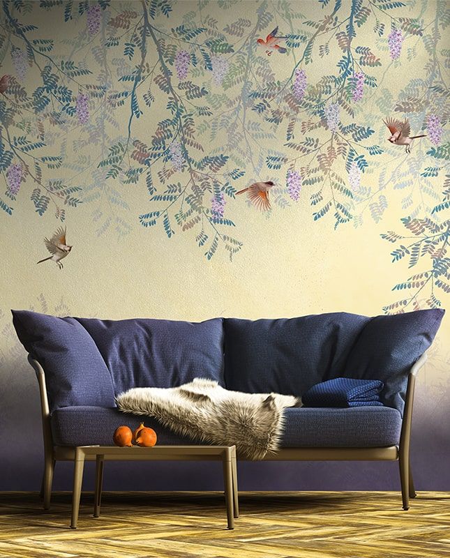 Графика Ветви. Птицы. Летний рассвет. ag0356