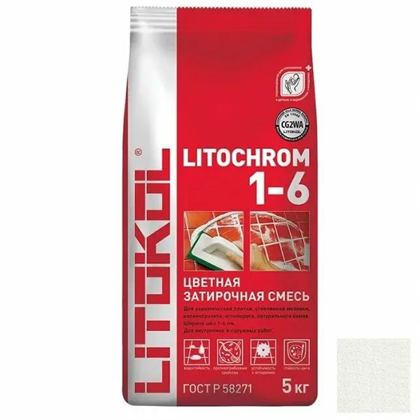 LITOKOL LITOCHROM LUXURY 1-6 затирка для плитки водоотталкивающая, C.140 светло-коричневый (2кг)