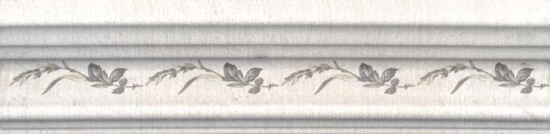 Бордюр Багет Кантри Шик белый матовый декорированный 20x5x1,9