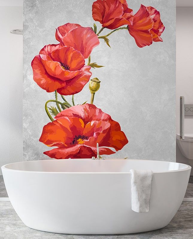 Графика Алые маки. Лофт.  ag0173