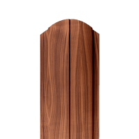 Металлический штакетник Орех 0.50 см.  Полукруг-профиль