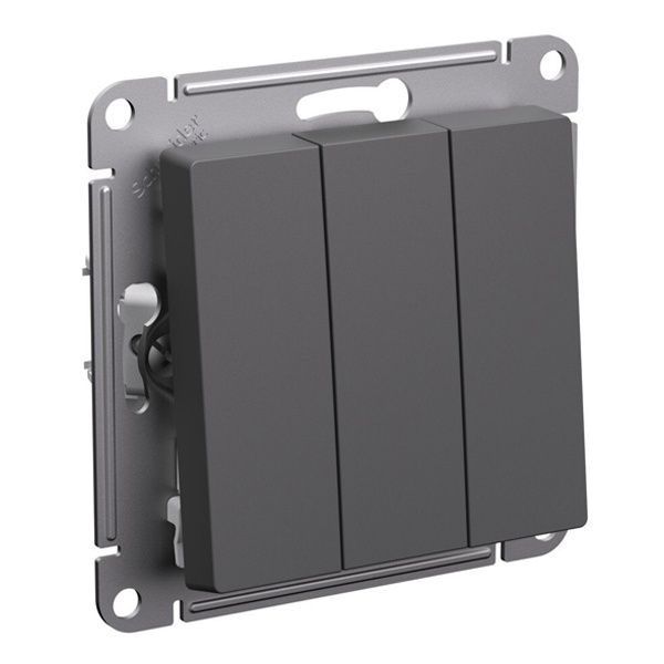 Трёхклавишный выключатель (Базальт)