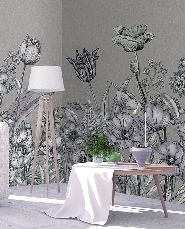 Графика Цветы. Графика. Лофт. Модерн.  ag0349