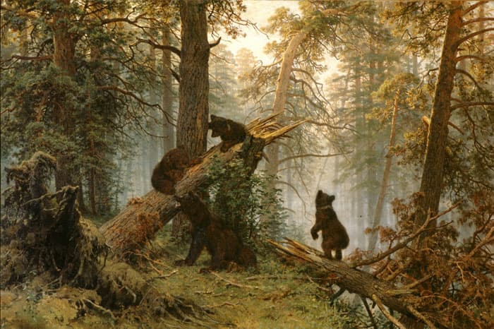 Фреска Шишкин «Утро в сосновом лесу»