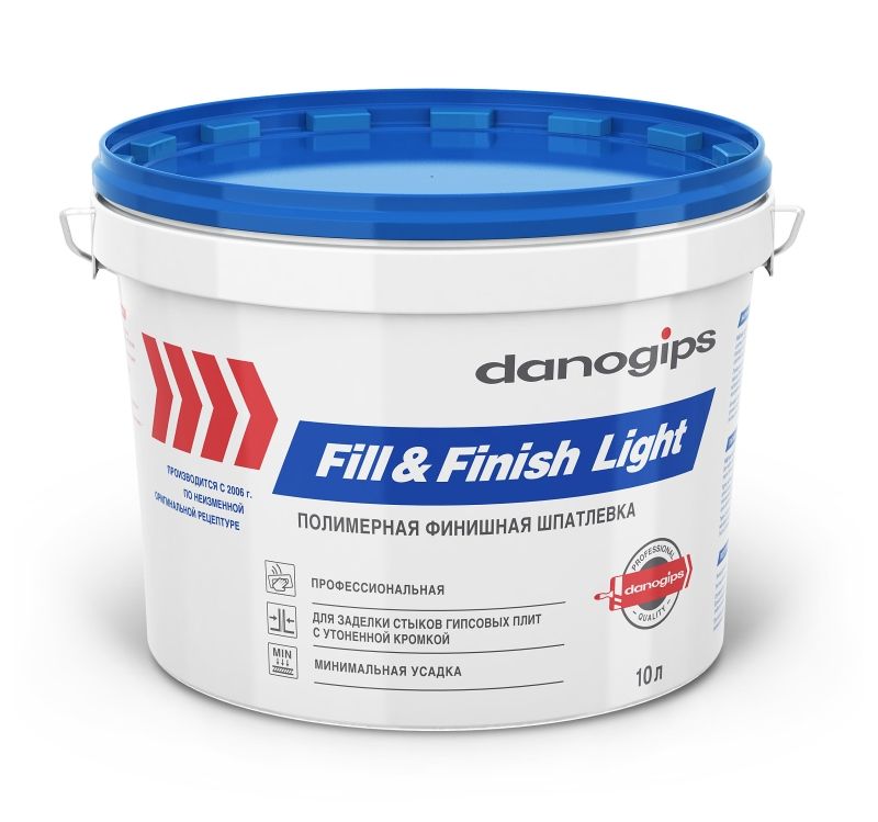 Шпатлевка Danogips Fill&Finish Light универсальная облегченная 10 л/12,3 кг