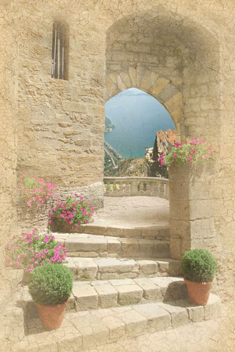 Фреска Лестница к морскому пейзажу