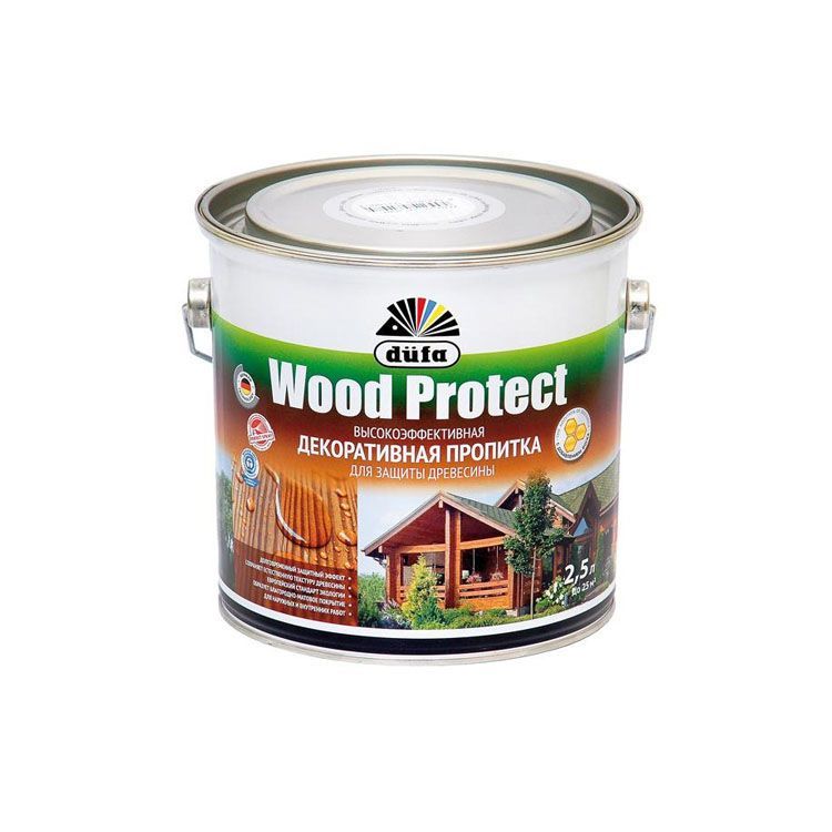 Пропитка для защиты древесины с воском Dufa Wood Protect (Дуб), 2,5 л