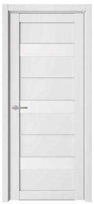Дверь Прага ширина 40 см Винил Стекло белое