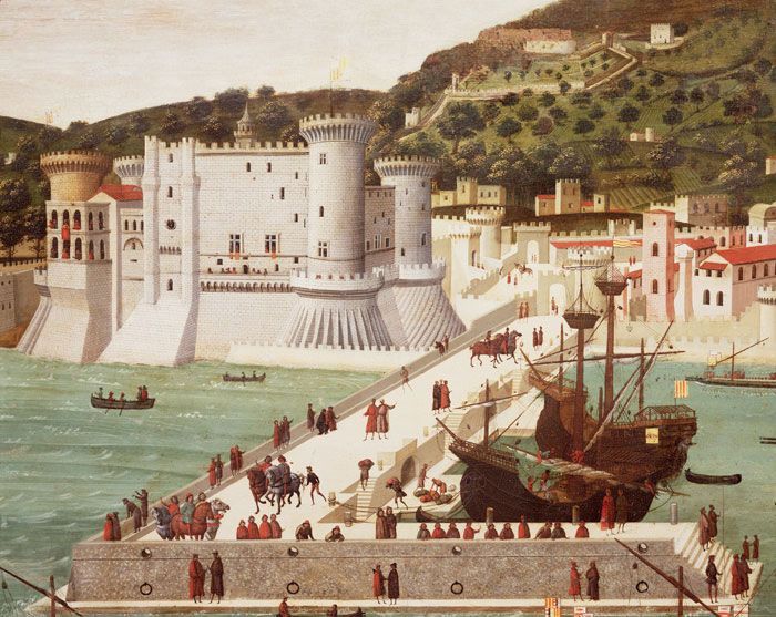 Фреска Пристань у старинного замка